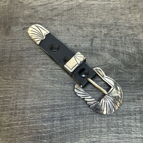 Accessories - Vtg Navajo Sterling Silver Deep Stamped 3 Piece Ranger Belt Buckle 42.7g Ben